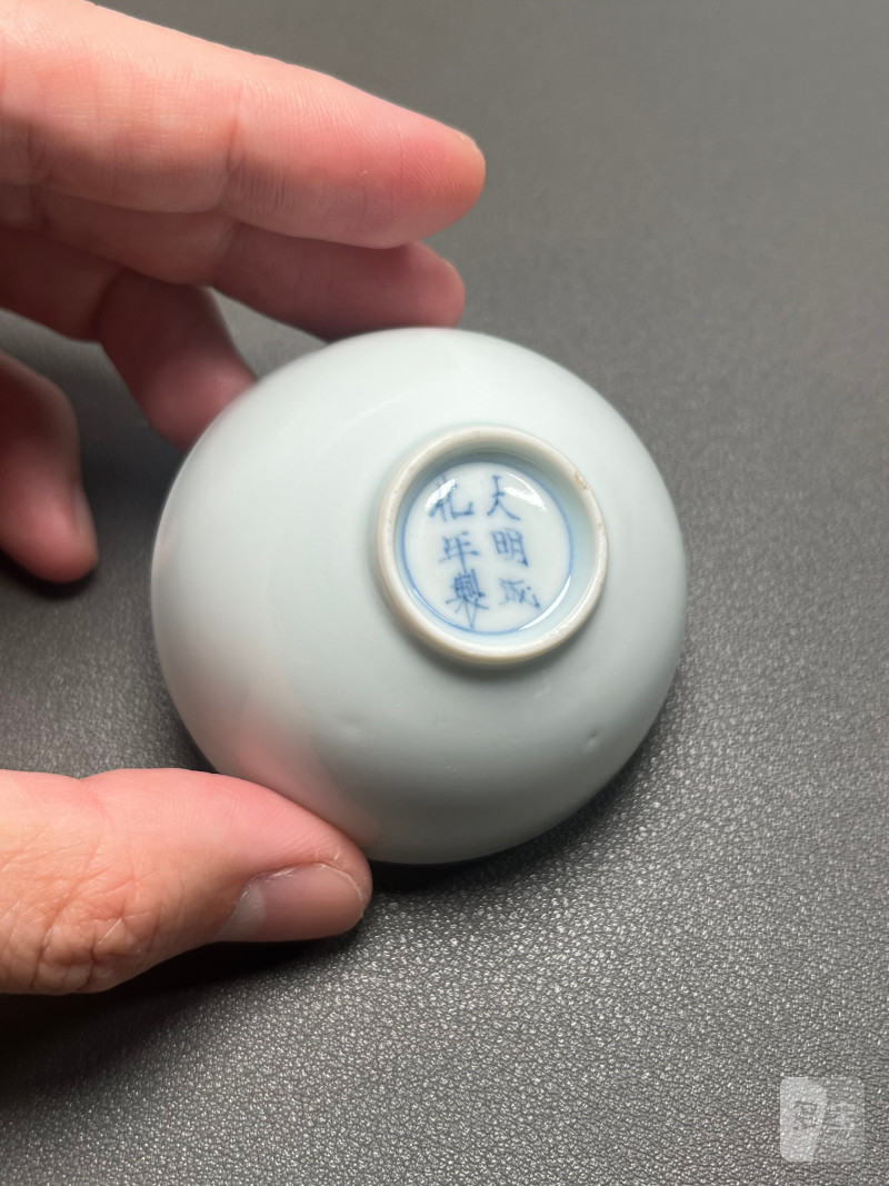 清雍正  青花内折枝桃实纹小杯（一对） - 图14